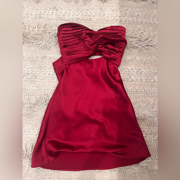 Princess Polly strapless silk red dress size 0 - Picture 1 of 3